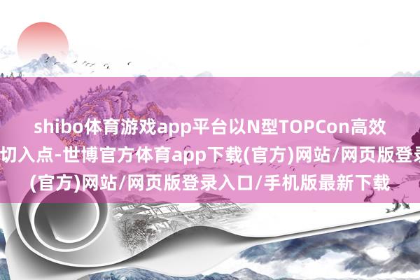 shibo体育游戏app平台以N型TOPCon高效光伏电板片坐褥制造为切入点-世博官方体育app下载(官方)网站/网页版登录入口/手机版最新下载