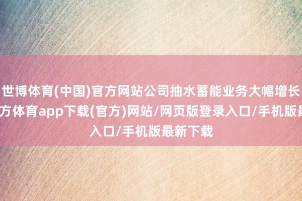 世博体育(中国)官方网站公司抽水蓄能业务大幅增长-世博官方体育app下载(官方)网站/网页版登录入口/手机版最新下载